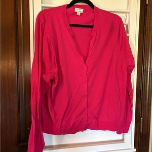J. Crew 3X Women’s Pink Button Down long Sleeve Cardigan
